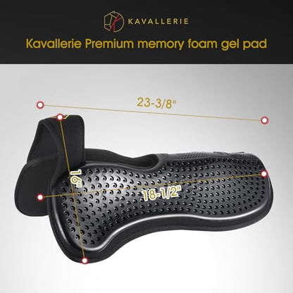 Kavallerie Gel Saddle Pad - Helps with Saddle Bridging, Sore Back, Swayed Back, High Withers English Bareback Pad for Horses, Protective, Perfect for Eventing, Schooling, Dressage - size: Memory Foam Gel