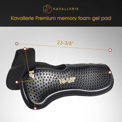 Kavallerie Gel Saddle Pad - Helps with Saddle Bridging, Sore Back, Swayed Back, High Withers English Bareback Pad for Horses, Protective, Perfect for Eventing, Schooling, Dressage - size: Memory Foam Gel