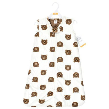 Hudson Baby Infant Girls Long Sleeve Plush Faux Fur Sleeping Bag, Wearable Blanket - color: Brown Bear, size: 0-6 Months