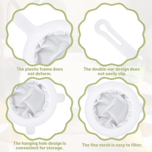 Kitchen Ultra Fine Nylon Mesh Strainer, 400 Mesh Fine Mesh Strainer with Handle Mesh Sieve Kitchen Filter Tool for Liquids Soy Milk Coffee Milk Yogurt Juice Tea Leaf Filter Wine