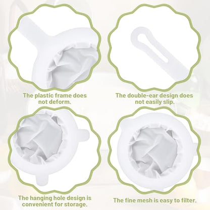 Kitchen Ultra Fine Nylon Mesh Strainer, 400 Mesh Fine Mesh Strainer with Handle Mesh Sieve Kitchen Filter Tool for Liquids Soy Milk Coffee Milk Yogurt Juice Tea Leaf Filter Wine