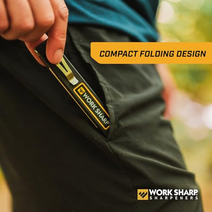 Work Sharp Folding Field Sharpener for Knives and Tools - Compact Portable Knife Edge Maintenance Gear For Tradesmen Craftsmen & Outdoor Professionals