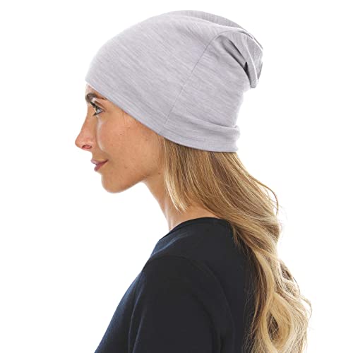 100% Merino Wool Cuff Beanie - Mens & Womens Warm Winter Hat - Watch Cap - Toque - Novelty Beanie - One Size Fits Most - color: Ash Gray