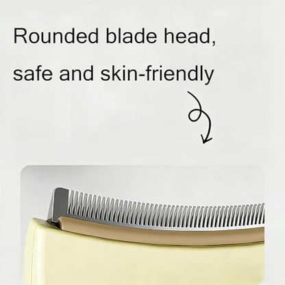 Professional Pet Deshedding Brush for Loose Undercoat Fur, Pet Grooming Comb for Long & Short Haired Dogs Cats, Gentle Skin Friendly - color: yellow
