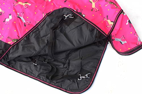 Challenger 600D Horse Turnout Waterproof Medium-Weight Winter Blanket Pink 21EE04 - color: Pink Pony, size: 60 inches