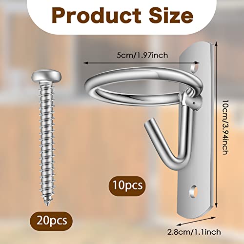 Dunzy 10 Pcs Bucket Hooks for Horses Bucket Hangers Holder Metal, Silver - color: Silver