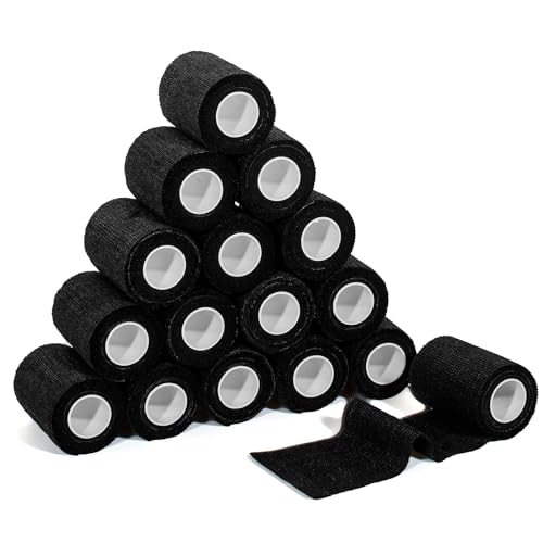 Self Adhesive Bandage Wrap,Bandage Tape,Medical Tape,Vet Tape - color: Black, size: 3inch*16rolls