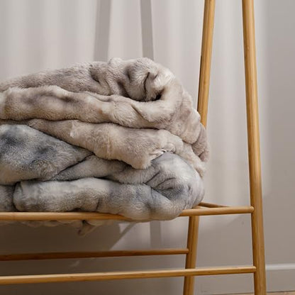 Mon Chateau 60" x 70" Dream Faux Fur Throw, Marble Print, Driftwood Bubble | Cozy Layer Comfort For Couch, Bed Or Chair. Lightweight Polyester Fabric With Easy Machine Wash Care - color: Driftwood Bubble