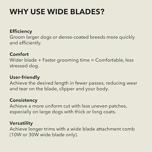Andis 561465 ceramicEDGE Wide Blade, #7FW Coarse Tooth, Stainless Steel | Wide blade for faster grooming, coarse teeth remove bulk, ceramic runs cooler, fits AG, AGC, DBLC, MBG & SMC - size: 7FW (3.2mm)