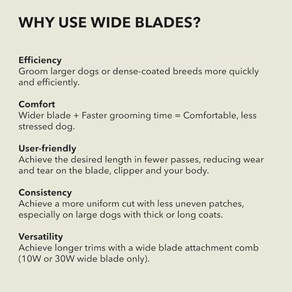 Andis 561462 ceramicEDGE Wide Blade, #30W XFine Cut, Stainless Steel | Extra-wide blade for faster coverage, ideal for sanitary & face trims, fits AG, AGC, DBLC, MBG, SMC & RDLC - size: 30W (0.5 mm)