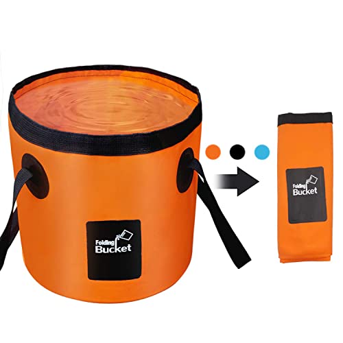Esthesia Collapsible Bucket, 5 Gallon Portable Folding Water Container for Travelling, Camping, Hiking, Fishing, Gardening - color: Orange