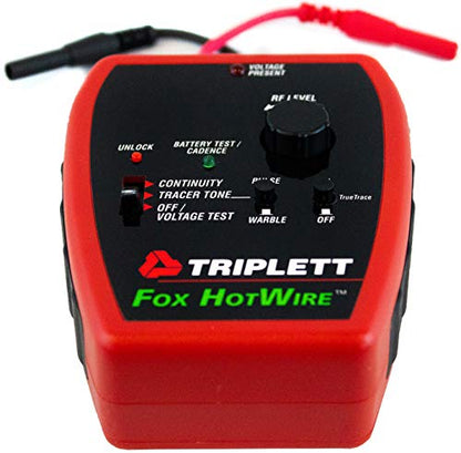 Triplett 3388 Fox & Hound HotWire Live Wire Tone and Probe Wire Tracing Kit with Adjustable Sensitivity - Traces Wires from 0 ~ 250 VAC and up to 1000 ft,Black