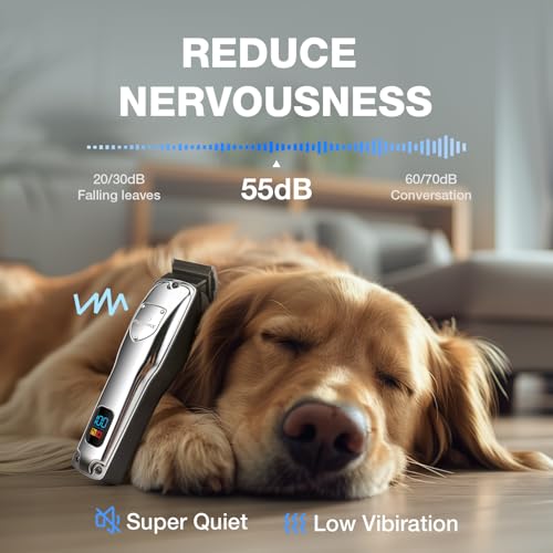 Dog Clippers for Grooming Stainless Steel Blade for Thick Coats