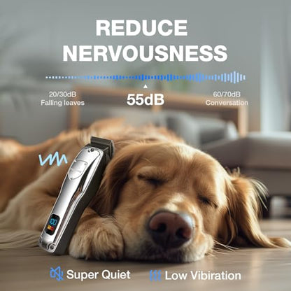Dog Clippers for Grooming Stainless Steel Blade for Thick Coats