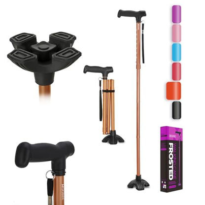 Collapsible Cane for Women,‌1.36 lb,15.75" Folded,Under 5'9",Orange - color: Basic Orange Cane(30.31-37.40in)