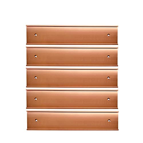 Nameplate Holder Wall or Door 5Pack (Rose Gold, 2“ × 10”) - color: Rose Gold