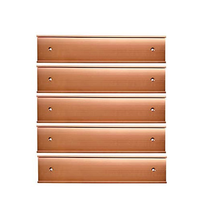 Nameplate Holder Wall or Door 5Pack (Rose Gold, 2“ × 10”) - color: Rose Gold