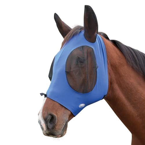 WeatherBeeta Deluxe Stretch Bug Eye Saver with Ears, Royal Blue/Black, Pony - color: Royal Blue/Black, size: Pony