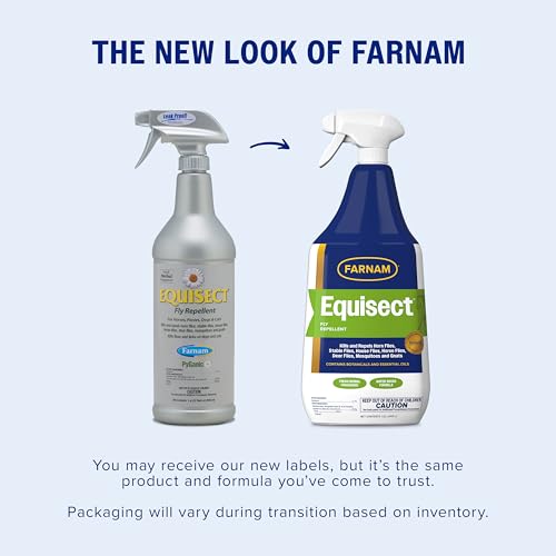 Farnam Equisect Water-Based Botanical Fly Repellent for Horses, 32 oz - size: 32 Fl Oz (Pack of 1)