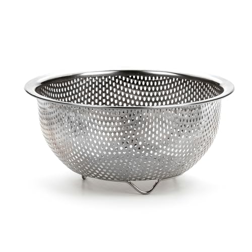 RSVP International Endurance Kitchen Collection Colander Strainer, Berry, Pierced Stainless Steel - size: Berry
