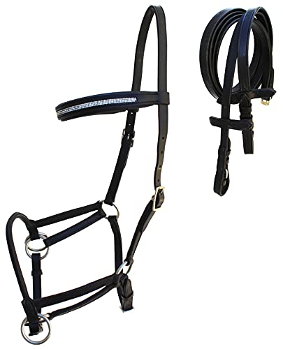 English Horse Black Leather All-Purpose Trail Bridle Reins 803AXBK - color: Black Clear 3