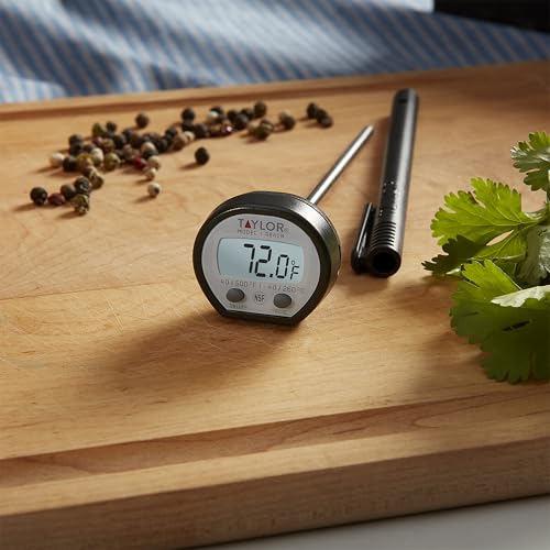 Taylor Digital Instant Read Meat Food Grill BBQ Kitchen Cooking Thermometer With Pocket - color: Black and Stainless