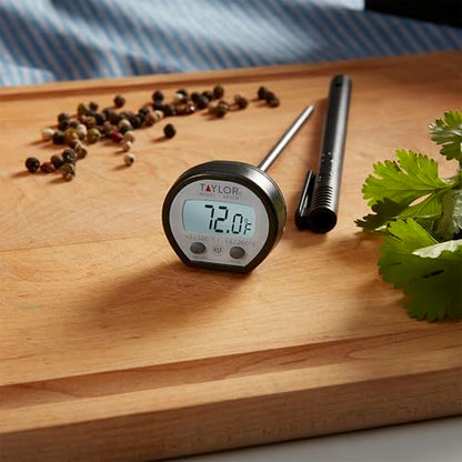 Taylor Digital Instant Read Meat Food Grill BBQ Kitchen Cooking Thermometer With Pocket - color: Black and Stainless