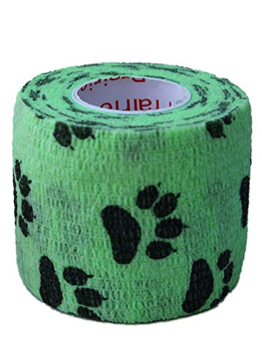 2 Inch Self Adhesive Bandage Wrap & Athletic Tape - 24Pk, Black Paw Prints - color: Paw Prints, size: 24 Rolls