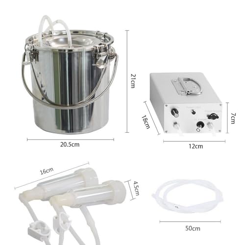 7L Goat Milking Machine,Battery Rechargeable Portable Milker,304 Food Bucket - size: 7L Goat