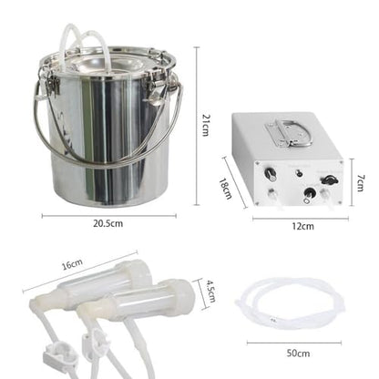 7L Goat Milking Machine,Battery Rechargeable Portable Milker,304 Food Bucket - size: 7L Goat