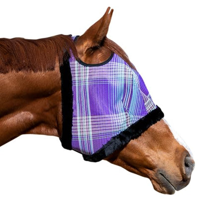 Horse Fly Mask, Fleece Trim, Breathable, Large, Lavender Mint | Soft fleece trim prevents rubbing, breathable non heat transferring mesh protects face and eyes year round - color: 2017 - Lavender Mint