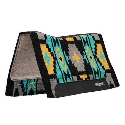 Weaver Equine Synergy Contoured Performance Saddle Pad - color: Black/Radiance, size: 32" x 34"
