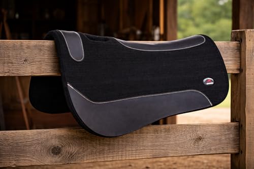 CHALLENGER Horse Western Wool Felt Contoured Close Contact Barrel Saddle Pad Purple 39121 - color: Black, size: 30" Spine x 15" Drop
