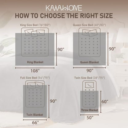 KAWAHOME Sherpa Fleece Throw Size Blanket for Bed, Extra Warm Heavy Thick - color: Brown, size: Throw ( 50" X 60" )