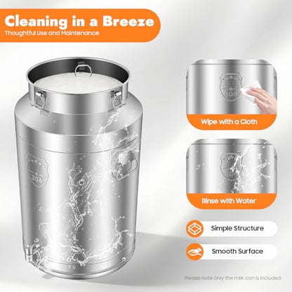 DYNAMI 20Gal 304 Stainless Steel Milk Container with Spigot and Sealed Lid - size: 76L/20Gal