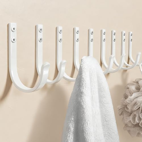 10-Pack 22LB Wall Hooks for Hanging Towel/Coat, White - color: White, size: 10 Pack