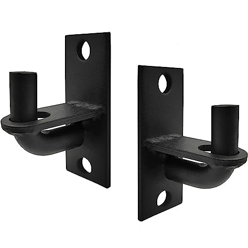 2 Pack Wall Mount Gate Hinges, Heavy Duty Chain Link Fence Gate Hinges with 5/8 Hinge Pin for Fences & Farm Gates (Screws Not Included), Black - color: Black