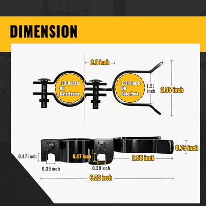VIVIDA 1-3/8" x 1-3/8" Chain Link Fence Gate Latch, Black Fork Latch, 1 PCS - size: 1-3/8" x 1-3/8" (1 PCS)