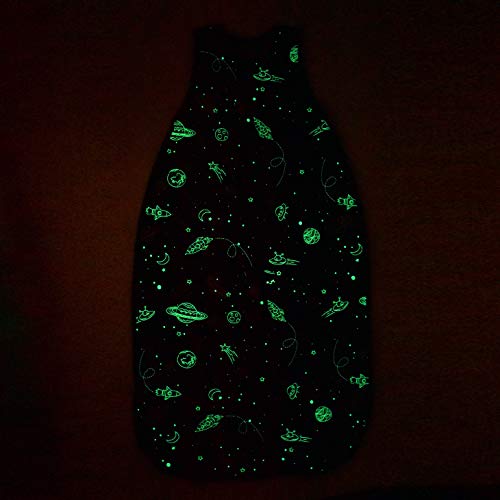 Woolino 4 Season Toddler Sleeping Bag, Merino Wool and Organic Cotton Baby Sleep Bag Sack, 2-4 Years, Space (Glow In The Dark) - color: Space (Glow In The Dark)
