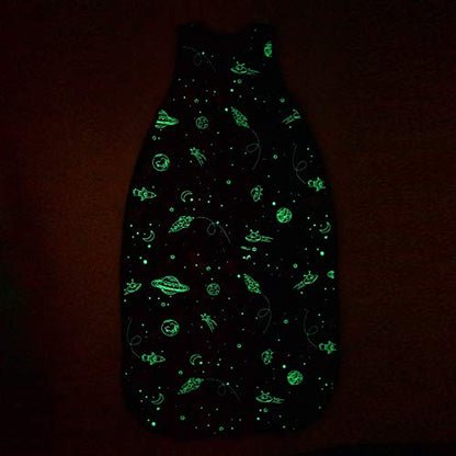Woolino 4 Season Toddler Sleeping Bag, Merino Wool and Organic Cotton Baby Sleep Bag Sack, 2-4 Years, Space (Glow In The Dark) - color: Space (Glow In The Dark)