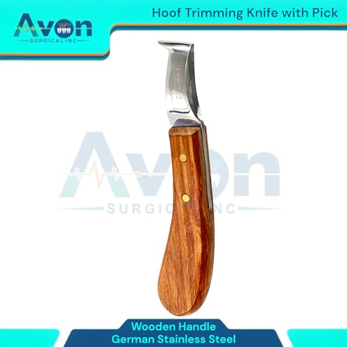 Double-Edged Hoof Trimming Loop Knife, Hoof Pick with Wooden Handle - Versatile Farrier Tool for Horse & Cow Hoof Care, Ideal for Farriers & Horse Owners