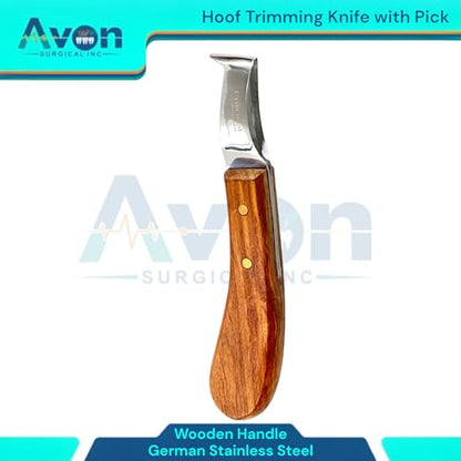 Double-Edged Hoof Trimming Loop Knife, Hoof Pick with Wooden Handle - Versatile Farrier Tool for Horse & Cow Hoof Care, Ideal for Farriers & Horse Owners