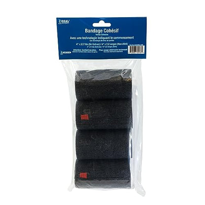 SyrFlex Cohesive Bandage 4” Black 4 pk - color: Black, style: Black