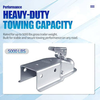 5000lb Straight Trailer Coupler for 2" Ball, 3" Channel | Heavy-duty 5,000 lbs capacity for 3" channels. Zinc-plated steel construction for trailer applications. - size: 2" Ball 3" Channel 5,000 lbs