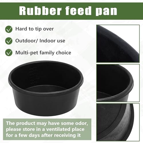 Sadnyy 8 Pcs 4 Quart/ 1 Gallon Rubber Feeder Pan Horse Feed Bucket - size: 4 Quart/ 1 Gallon