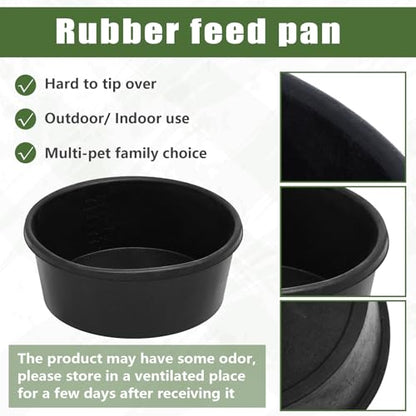 Sadnyy 8 Pcs 4 Quart/ 1 Gallon Rubber Feeder Pan Horse Feed Bucket - size: 4 Quart/ 1 Gallon