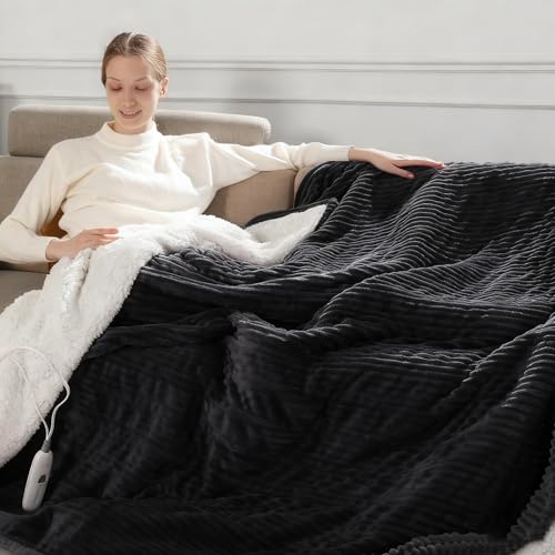 Heated Throw Blanket Electric Throw Blanket Heating Blanket Throw 50''X60'' - color: Charcoal, size: Throw(50"x60")