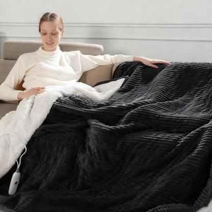 Heated Throw Blanket Electric Throw Blanket Heating Blanket Throw 50''X60'' - color: Charcoal, size: Throw(50"x60")