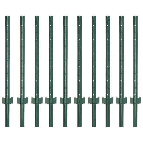 10-Pack 4 Feet Heavy-Duty Metal U Fence Posts for Wire Fencing - size: 4 Feet