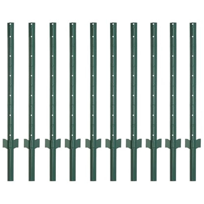 10-Pack 4 Feet Heavy-Duty Metal U Fence Posts for Wire Fencing - size: 4 Feet